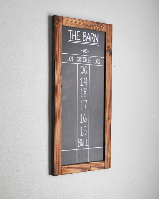 Chalkboard Scoreboard for Darts.  Erasable. Personalizing available. Free shipping on orders over $35.