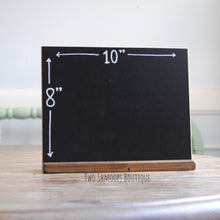 Load image into Gallery viewer, Small Chalkboard Sign with Dark Walnut Stand - 8x10 Inches