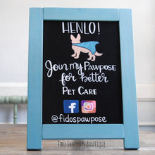 Load image into Gallery viewer, Tabletop Chalkboard Easel with Vintage Aqua Frame- 11x15 Inches