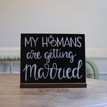 Load image into Gallery viewer, Small Chalkboard Sign with Dark Walnut Stand - 8x10 Inches