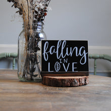 Load image into Gallery viewer, Small Chalkboard Sign with Dark Walnut Stand - 5x7 Inches