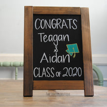 Load image into Gallery viewer, Rustic Chalkboard Sign Easel - Blank or Personalized - Various Frame Colors - 11"x15"