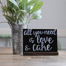 Load image into Gallery viewer, Small Chalkboard Sign with Dark Walnut Stand - 5x7 Inches