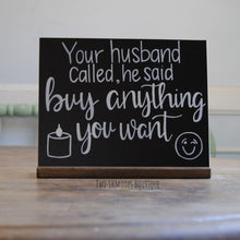 Load image into Gallery viewer, Small Chalkboard Sign with Dark Walnut Stand - 8x10 Inches
