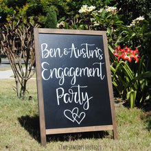 Load image into Gallery viewer, Large rustic personalized chalkboard easel. by Two Shmoops Boutique