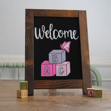 Load image into Gallery viewer, Rustic Chalkboard Sign Easel - Blank or Personalized - Various Frame Colors - 11"x15"