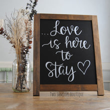 Load image into Gallery viewer, 20" Tall Rustic Chalkboard Sign Easel - Blank or Personalized - Various Frame Colors