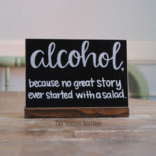 Load image into Gallery viewer, Small Chalkboard Sign with Dark Walnut Stand - 5x7 Inches