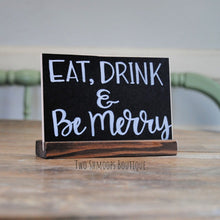 Load image into Gallery viewer, Mini Chalkboard Sign with Dark Walnut Stand - 4x6 Inches