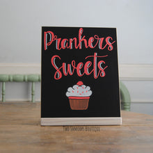 Load image into Gallery viewer, Small Chalkboard Sign with Dark Walnut Stand - 8x10 Inches