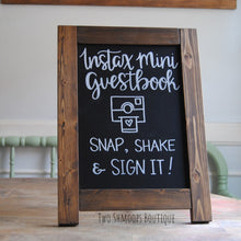 Load image into Gallery viewer, Rustic Chalkboard Sign Easel - Blank or Personalized - Various Frame Colors - 11"x15"