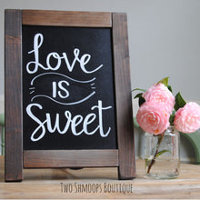 Load image into Gallery viewer, Rustic Chalkboard Sign Easel - Blank or Personalized - Various Frame Colors - 11"x15"