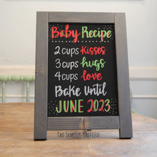 Load image into Gallery viewer, Rustic Chalkboard Sign Easel - Blank or Personalized - Various Frame Colors - 11"x15"
