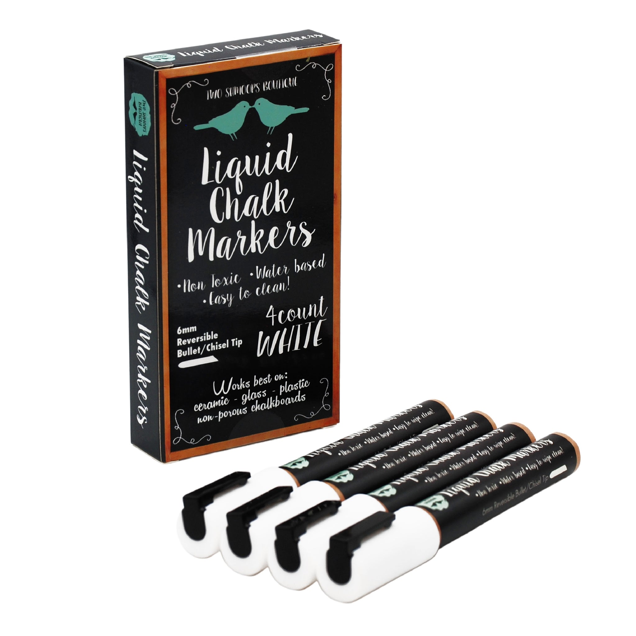 Liquid Chalk Markers - Pack of 4 White Chalk Pens