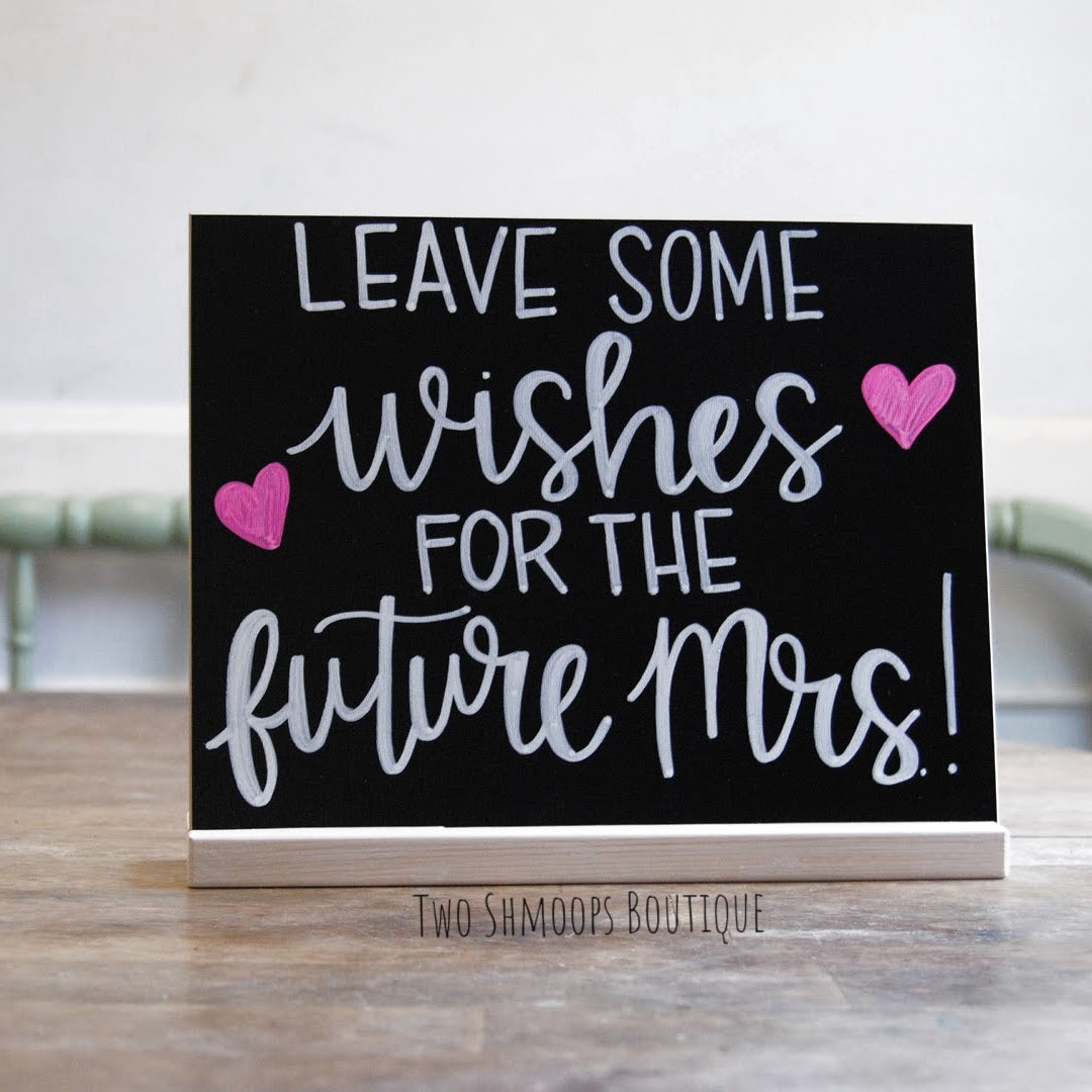 Small Chalkboard Sign with Antique White Stand - 8x10 Inches