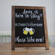 Load image into Gallery viewer, 20&quot; Tall Rustic Chalkboard Sign Easel - Blank or Personalized - Various Frame Colors
