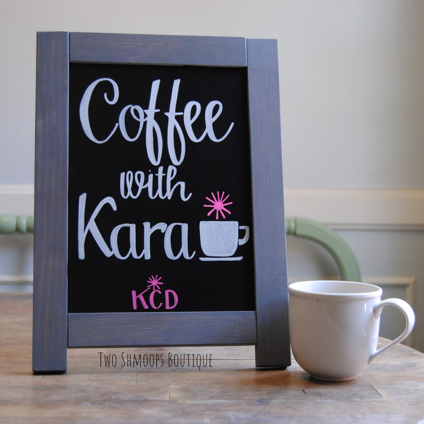 Tabletop Chalkboard Easel with Weathered Grey Frame - 11x15 Inches
