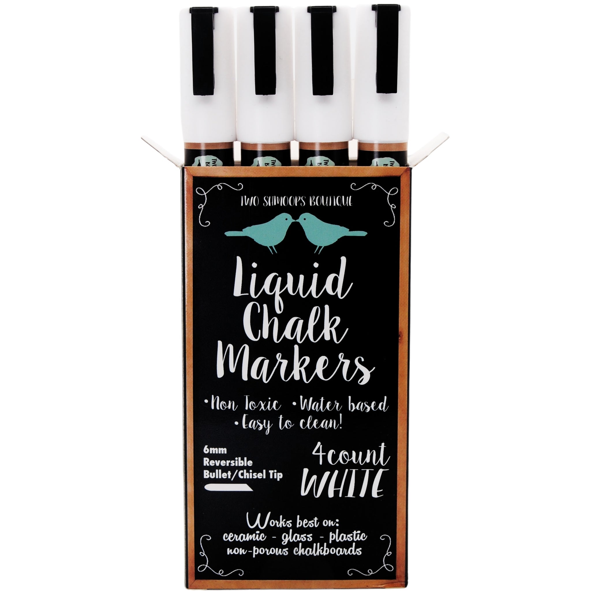 Liquid Chalk Markers - Pack of 4 White Chalk Pens