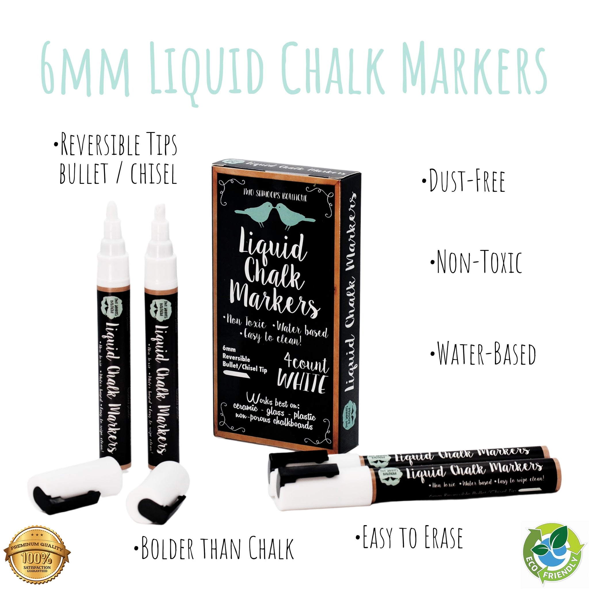 White Liquid Chalk Markers - 4 Pack   – Two Shmoops  Boutique