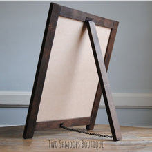 Load image into Gallery viewer, 20&quot; Tall Rustic Chalkboard Sign Easel - Blank or Personalized - Various Frame Colors
