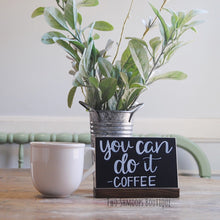 Load image into Gallery viewer, Mini Chalkboard Sign with Dark Walnut Stand - 4x6 Inches
