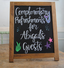 Load image into Gallery viewer, 20&quot; Tall Rustic Chalkboard Sign Easel - Blank or Personalized - Various Frame Colors
