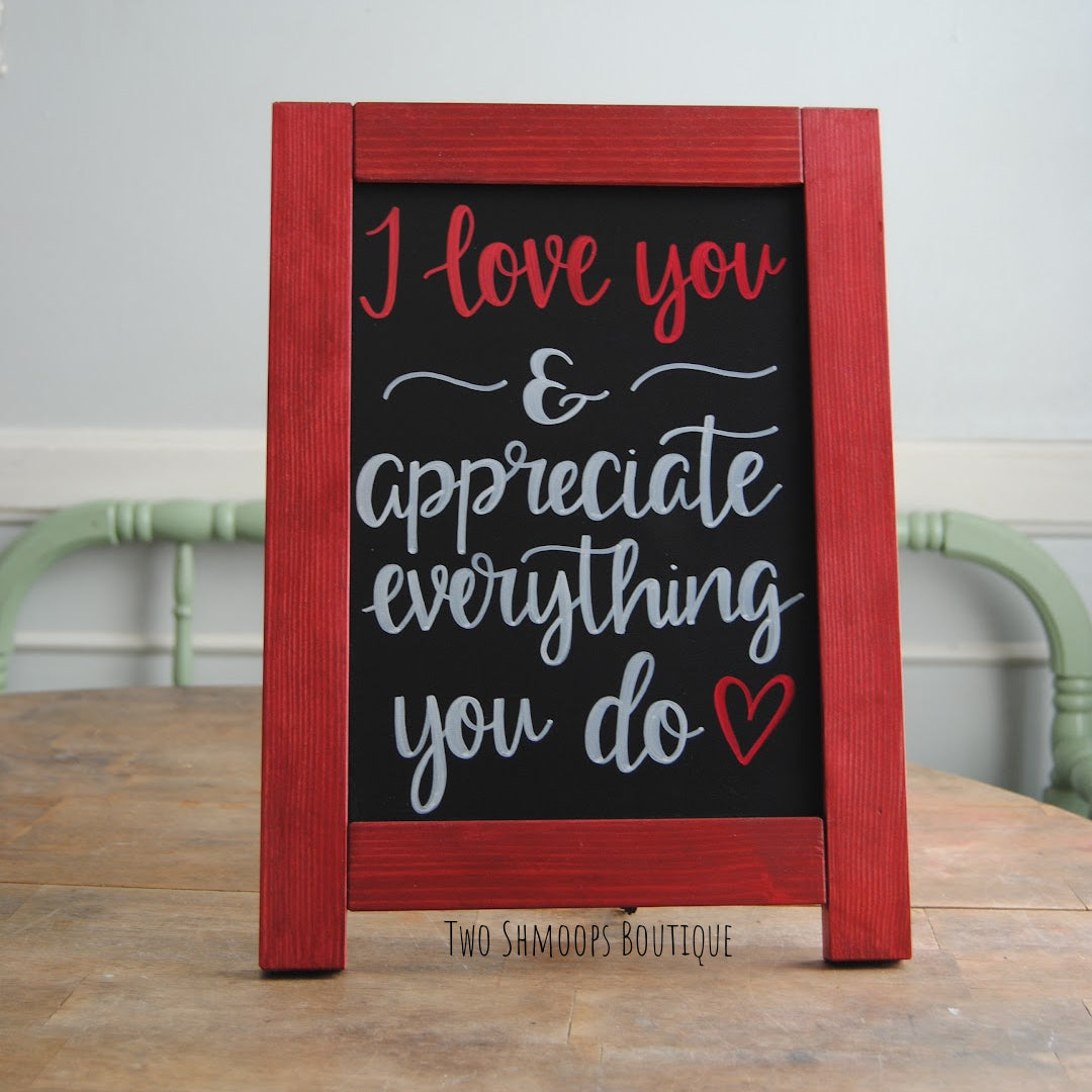 Tabletop Chalkboard Easel with Barn Red Frame - 11x15 Inches