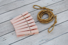 Load image into Gallery viewer, Rustic Clothespin Photo Display - Set of Pink Clips and Twine

